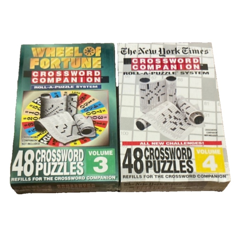 New York Times Crossword Vol. 4 & Wheel of Fortune Vol. 3 Puzzles & Refill NEW
